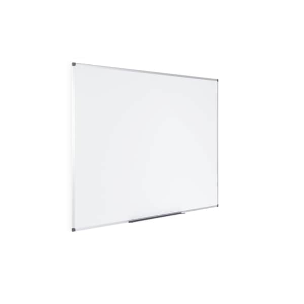 Maya Series Magnetic Steel Dry Erase Board, 48x48", Pen Tray, Aluminum Frame